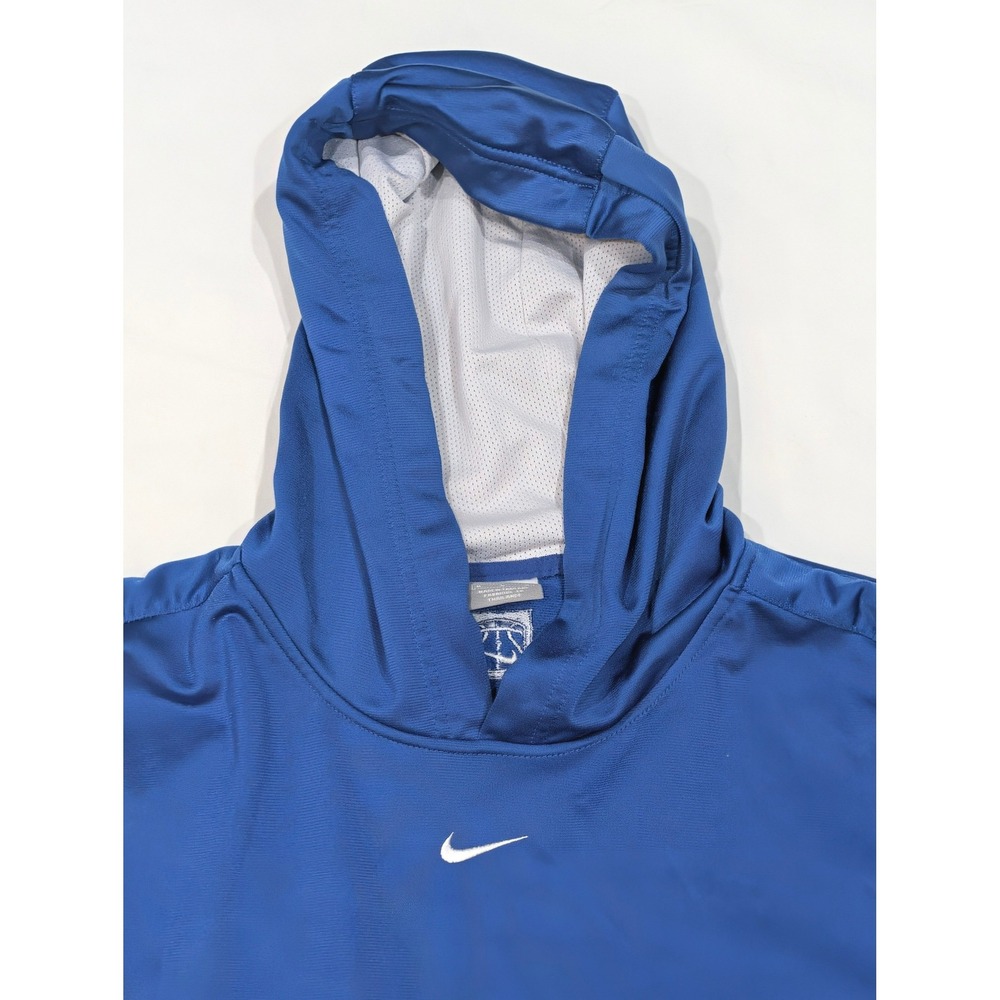 Vintage Nike Mens Blue Grey Basketball Performance Hoodie Pullover Swoosh Medium